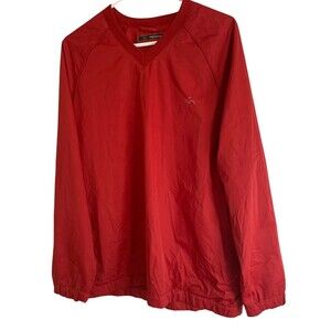 Greg Norman Pullover Men’s M Red V Neck Long Sleeve Windbreaker Golf